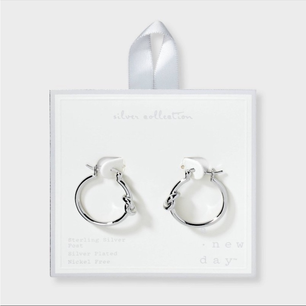 A New Day Sterling Silver Knotted Hoop Earrings
